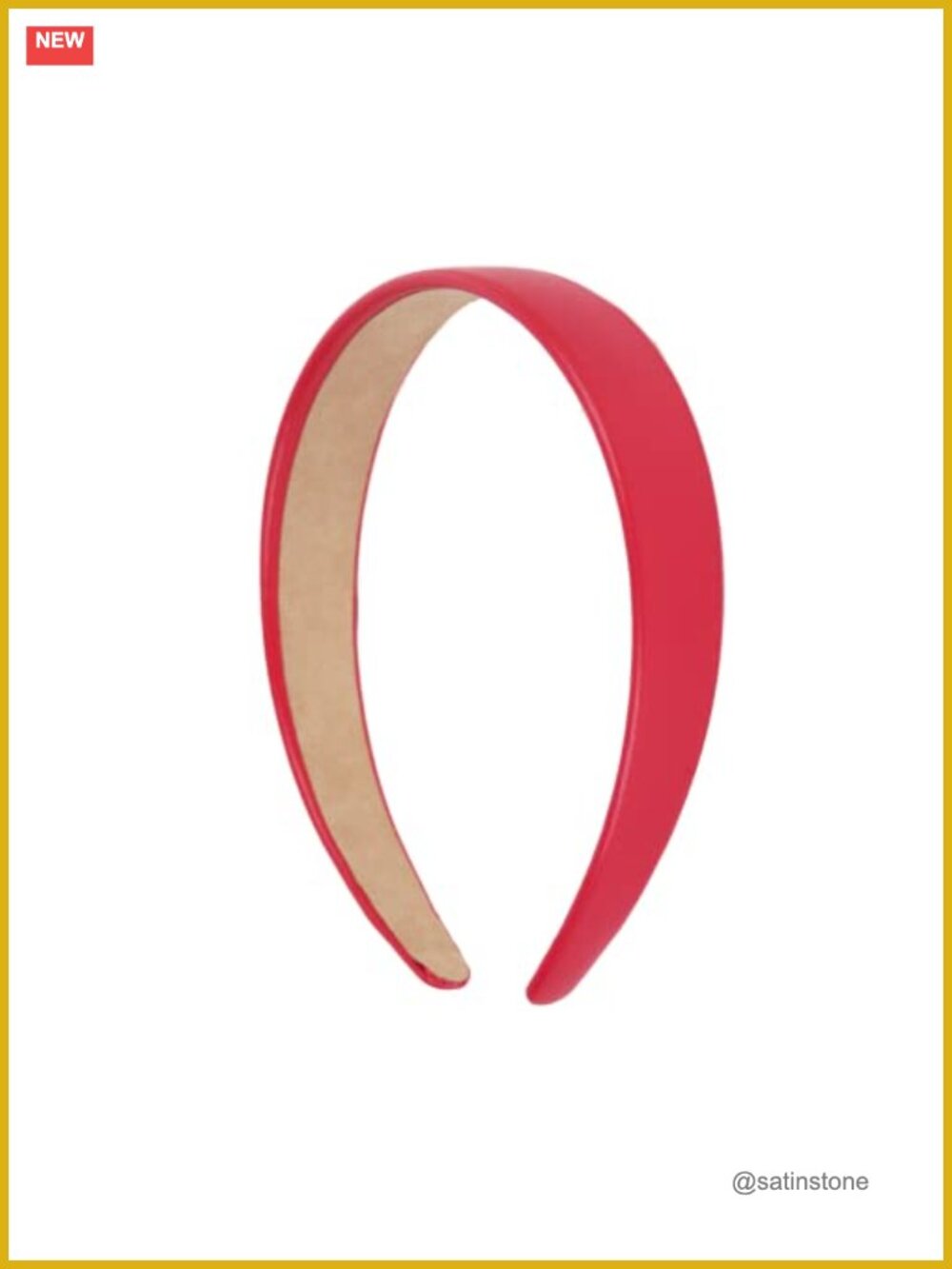 1 Inch Vegan Leather Headband, Non-Slip Lining, Adult